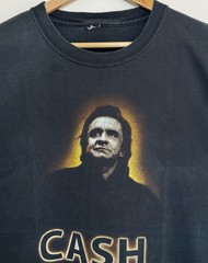 Vintage 2004 Johnny Cash T-Shirt Zion Faded Black Boxy Fit XL Man in Black Tee