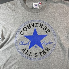 Vintage Converse Chuck Taylor T Shirt Large Gray Blue Star Logo USA