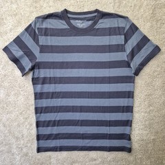 Taylor Stitch T Shirt Cotton Hemp Men 40 Medium Blue Stripe Coastal Beach Casual