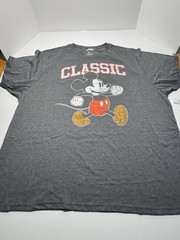 Mickey Mouse Vintage Looking T Shirt Men’s 3XLarge Gray Walt Disney World 70s