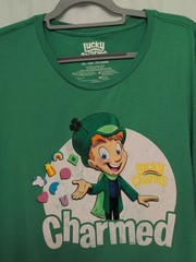 Lucky Charms “Charmed” 3XL Front Graphic T Green cotton/ poly blend