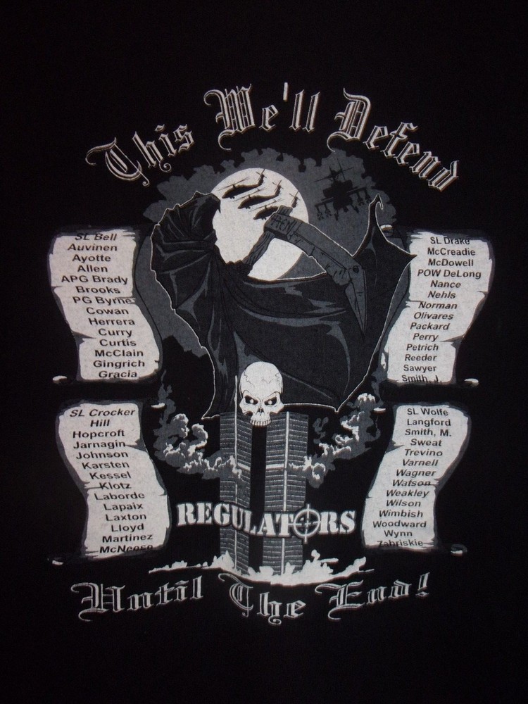 Us Army Ft Still Oklahoma Regulators black XL t shirt