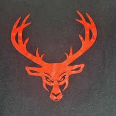 Bucked Up Deer Head Graphic T Shirt Black Red Logo Flag Sleeve Men’s XL