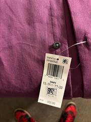 Van Heusen New w tag purple long sleeve button down purple shirt 15-15.5/32-33