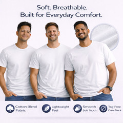 BILLIONHATS 6 Pack Men’s Bulk Big Tall Short Sleeve Cotton Lightweight T-Shirt