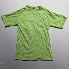 Vintage Panama Jack T-Shirt Large Neon Lime Green Double Sided Mascot Graphic 80