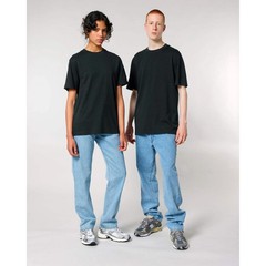 Sparker Organic Black Cotton Heavy T-Shirt Short Sleeve Crew Neck Stanley Stella