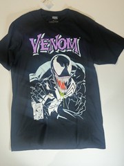 Venom T-shirt Mens Size Medium Black White Purple Mad Engine Marvel Graphic Tee