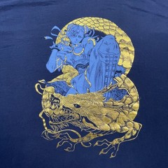 Street-Figher Chun-Li Foil Dragon Shirt Large 22×28 Blue Capcom X UDON