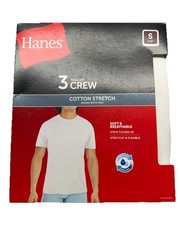 Size Small Hanes Shirts Mens Undershirt Pack of 3 White Cotton T-Shirts NEW