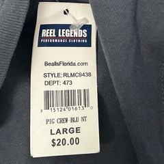 REEL LEGENDS Pocket T-Shirt Large Dark Gray NWT Fish Fishing Marlin Deep Sea
