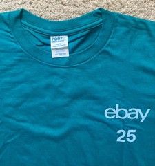 Ebay 25 Sellers 25th Anniversary Tee Advertising Swag T-Shirt Size 2XL Teal Tee