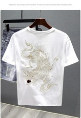 Men’s Panther Embroidery Short Sleeve T-Shirt Urban Streetwear Casual Tee