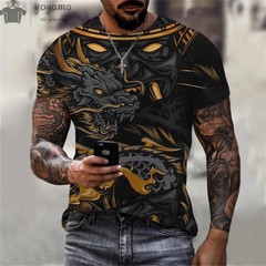 Men’s Dragon T-shirt Fashion 3d Printed Animal Pattern Short Sleeved Tops