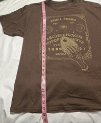 Loot Fright Spirit Board Ouija Brown Graphic Tee Mystic Hand Planchette Sz L