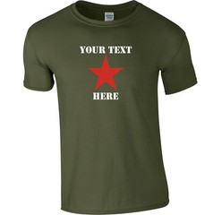 Custom Printed Punk Star T-Shirt – Rocker, Protest Top, Various Colours
