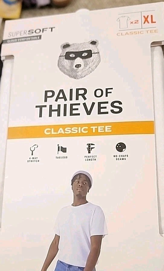 Pair of Thieves. 2 Pack White Classic Tee Men’s Undershirt Size XL