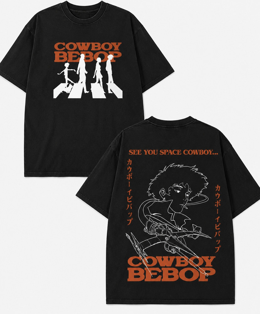 Cowboy Bebop Anime Graphic T Shirt Blue Front Back Print Unisex Streetwear