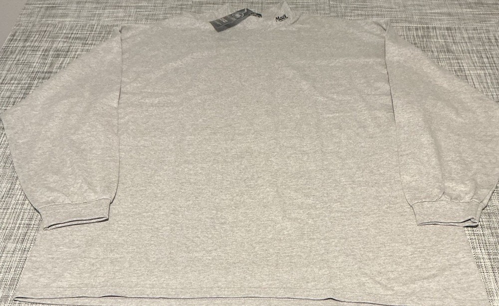 Mack Trucks High Neck T-shirt Mens Gray Long Sleeve Cotton Size 3X New w/Tag