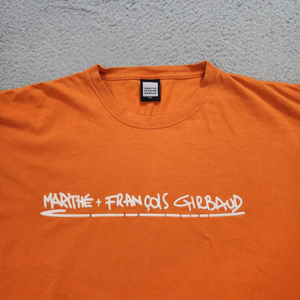 Marithe Francois Girbaud T Shirt Mens XXL 2XL Orange Hip Hop Skater Y2K Spots