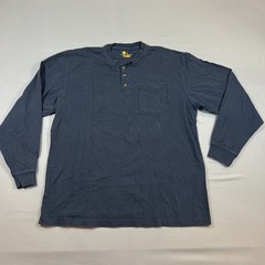 Carhartt Dearborn Henley T Shirt Men XL Cotton Loose Long Sleeve Rib Knit Collar