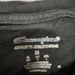 Champion T-Shirt Mens Size M Black Short Sleeve Crew Neck Athletic Embroidered