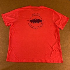 Asics Mens Size 3XL Red Short Sleeve Crew Neck Graphic Pocket Tee New