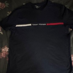 Tommy Hilfiger Men’s Navy Logo Graphic Print Regular Fit Crew Neck T-Shirt L