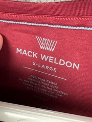 Mack Weldon Shirt Men’s X-Large Red Pima Long Sleeve 100% Cotton NWT