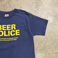 Vintage Beer Shirt Mens Large Navy 90s Funny Quote Police Parody Skate Alcohol