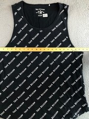 True Religion Shirt Women’s XL Black Sleeveless Round Neck All Over Logo Print