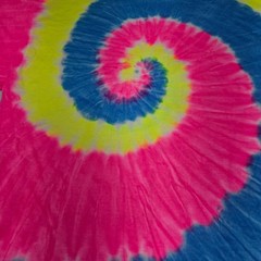 Port & Company T-Shirt Mens Large Multi-Color Tie-Dye Spiral Neon Retro Tee