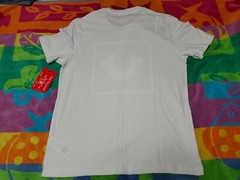 NEW True Religion White Rainbow/Pride Color Horseshoe Logo Tshirt SZ Large