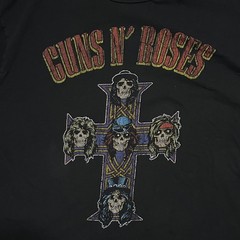 guns n roses t shirt 3xl Black Band Tee Rock with Cross Skull Graphic