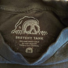 Sketchy Tank Adult Medium Black Graphic Tee Holding It Down