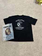 A Bathing Ape Baby Milo Men’s Black Graphic Crew Neck T-Shirt Size L Cotton
