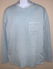 Thick LONG SLEEVE mid weight Crew Neck POCKET T-Shirt Standard Fit Goodfellow