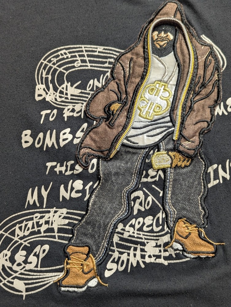 B-Boy Co MJ Collection Hip Hop Graphic Embroidered Shirt Streetwear Size 6