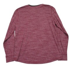 Lucky Brand Mens Henley T Shirt L Red Heathered Stretch Cotton Long Sleeve