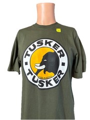 NWT TUSKER TUSKER Made In Kenya Dark Green Shirt Size Medium Elephant Styled