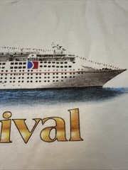 Vintage 90s Single Stitch White Carnival Cruise Ship T Shirt XL Tourist