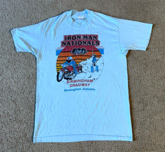 VTG 80s Iron Man Nationals IDBA Motorcycle Race Birmingham AL T-Shirt – Size S/M
