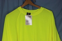 VARSITY EG PRO Crewneck YELLOW T-Shirt size XL Long Sleeve Poly Rayon Spandex