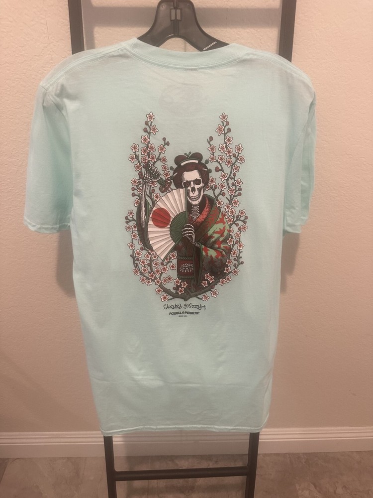 Powell Peralta Sakura Yosozumi Samurai T-Shirt Celadon – Men’s -Size Medium