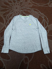 American Eagle Long Sleeve Shirt Gray Men’s Size Medium Thermal Embroidered Logo