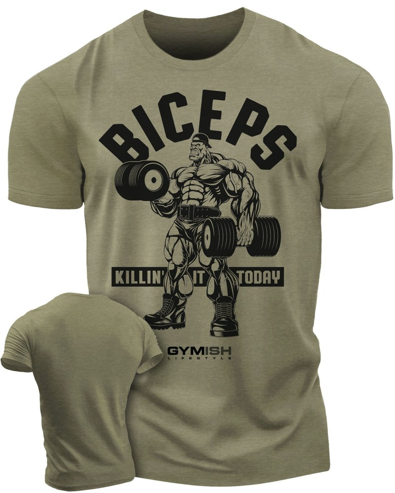 032. BICEPS Killin’ It Funny Workout Gym T-Shirt for Men