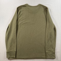 NWT GoodFellow Long Sleeve Thermal Henley Shirt Mens Large Green Waffle Knit