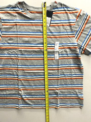 Men’s Short Sleeve T-Shirt Original Use Heathered Gray/Striped Size XXL
