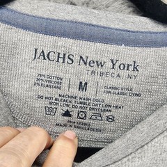Jachs Shirt Mens Medium Gray Long Sleeve Jersey Henley *NWT*