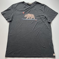 Marine Layer Re-Spun T Shirt Men’s Large Black California Surfing Bear Graphic